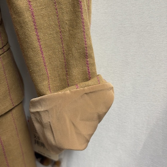 Free People Ashby Oversized Double Breasted Stripe Blazer Tan/Pink Size XS NWT - Picture 8 of 10